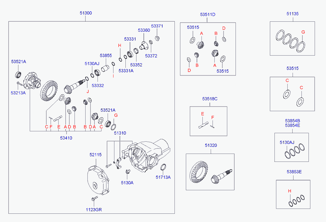 Редуктор передний для Хендай Терракан 2001-2004