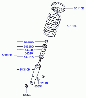 Пружина задняя для Хендай Терракан 2001-2004