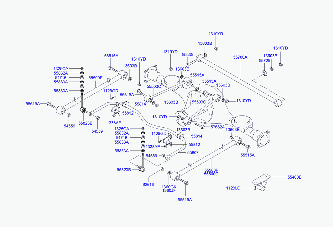 Стабилизатор задний для Хендай Терракан 2001-2004