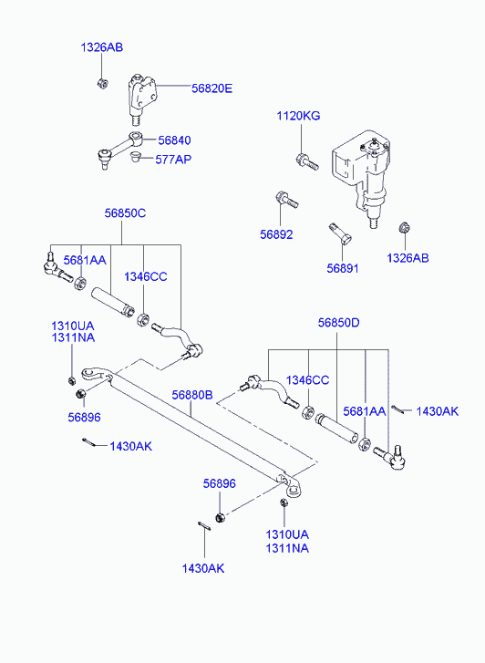 Рулевая рейка для Хендай Терракан 2001-2004