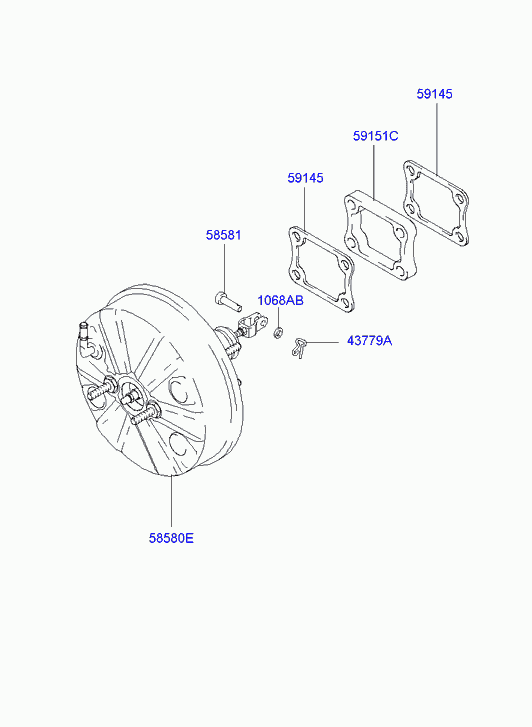 Вакуумный усилитель тормозов для Хендай Терракан 2001-2004