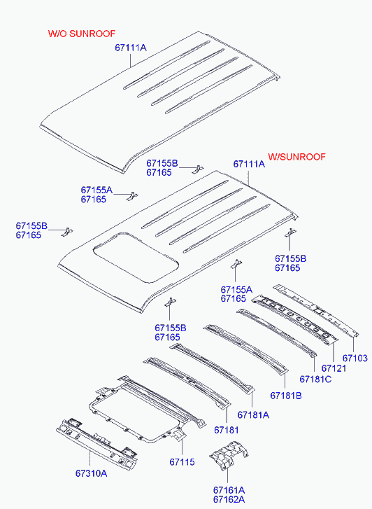 Крыша для Хендай Терракан 2001-2004