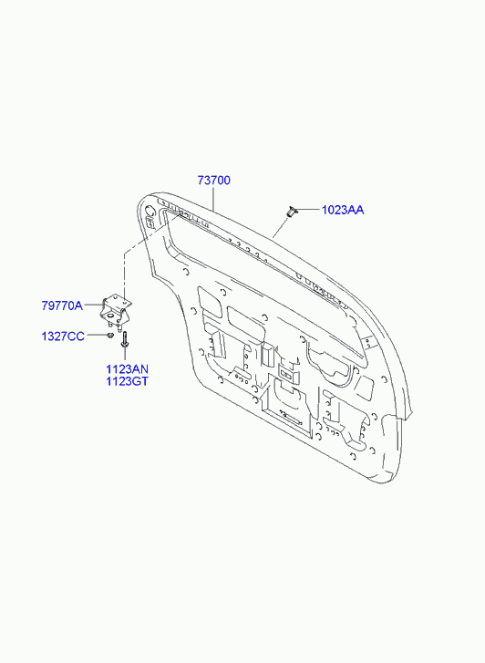 Петля крышки багажника правая для Хендай Терракан 2001-2004