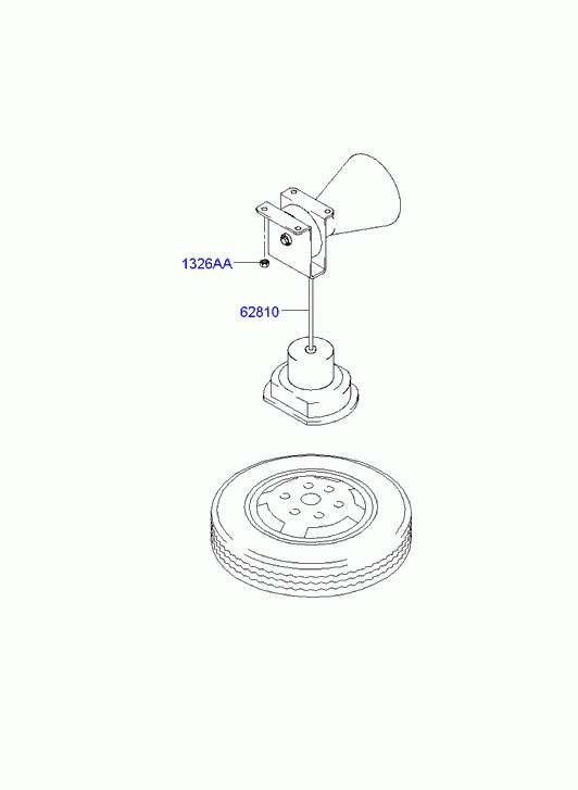 Кронштейн запасного колеса на багажнике для Хендай Терракан 2001-2004