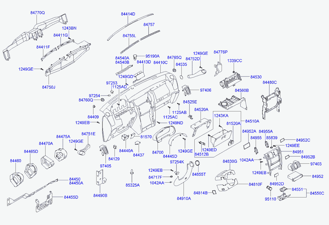 Приборная панель для Хендай Терракан 2001-2004