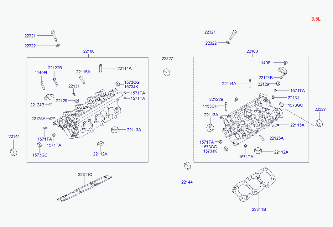 Головка блока цилиндров в сборе для Хендай Терракан 2004-2007