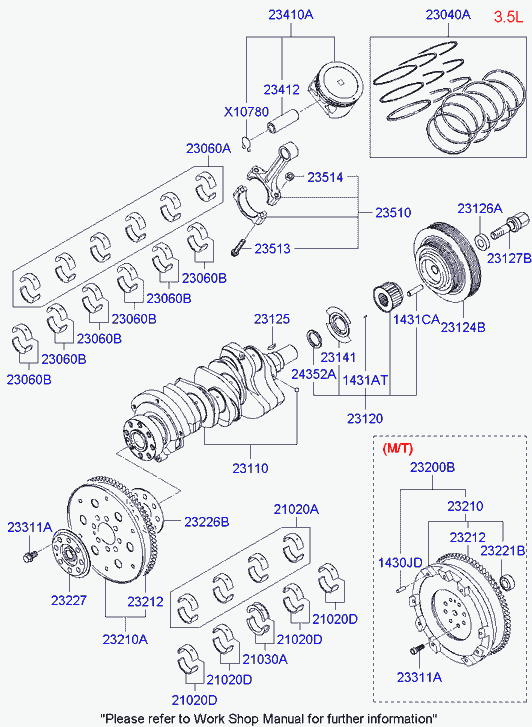 Коленвал для Хендай Терракан 2004-2007