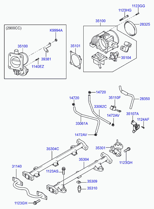 Топливная форсунка для Хендай Терракан 2004-2007