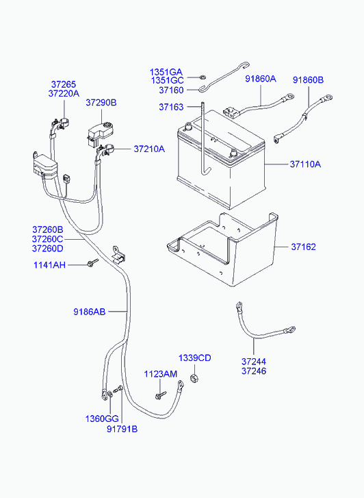 Аккумулятор для Хендай Терракан 2004-2007
