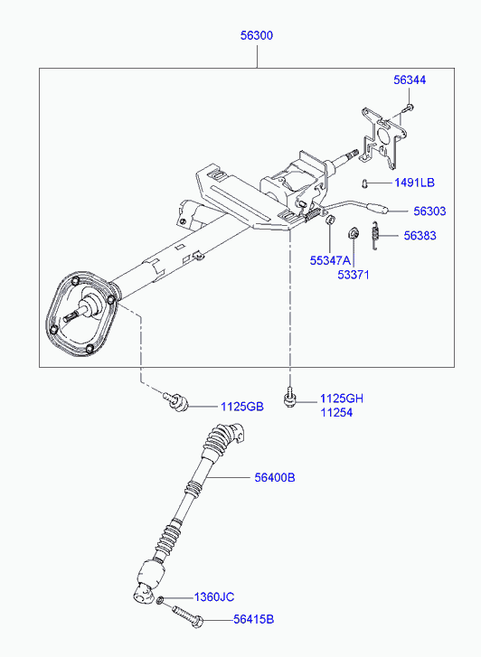 Рулевая колонка в сборе для Хендай Терракан 2004-2007