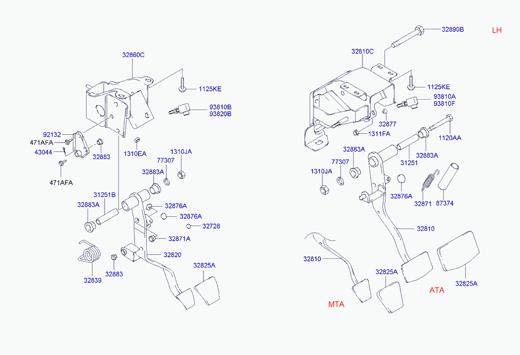 Педаль тормоза для Хендай Терракан 2004-2007