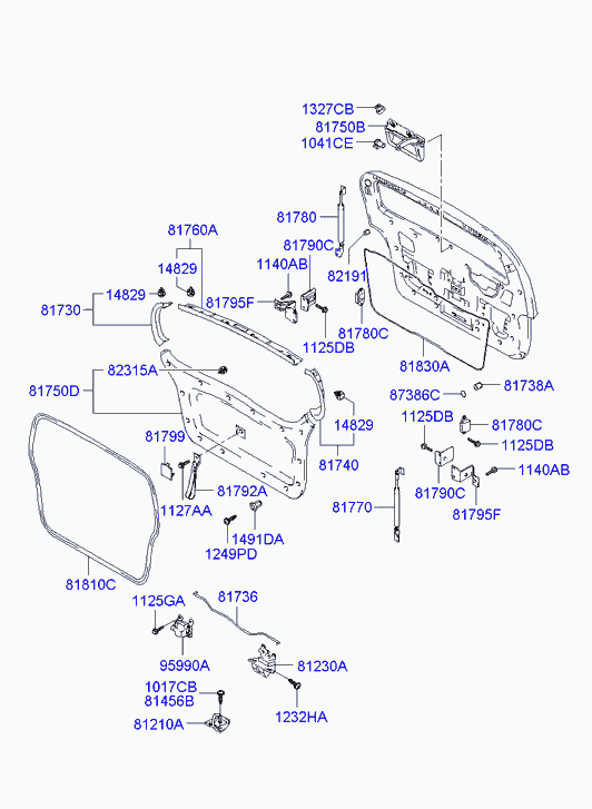 Замок багажника для Хендай Терракан 2004-2007