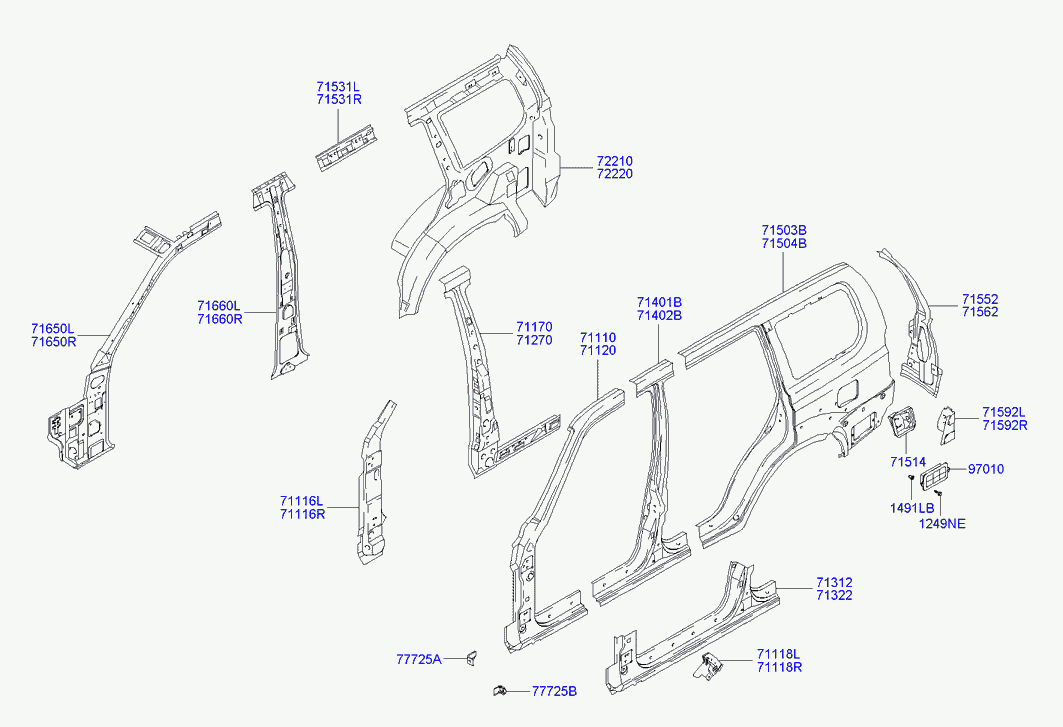 Крыло заднее правое для Хендай Терракан 2004-2007