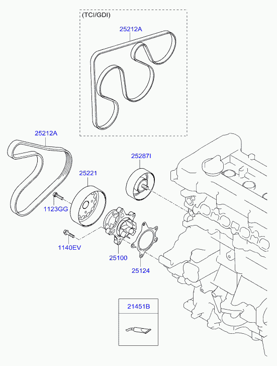 Помпа водяная для Хендай Велостер 2011-2015