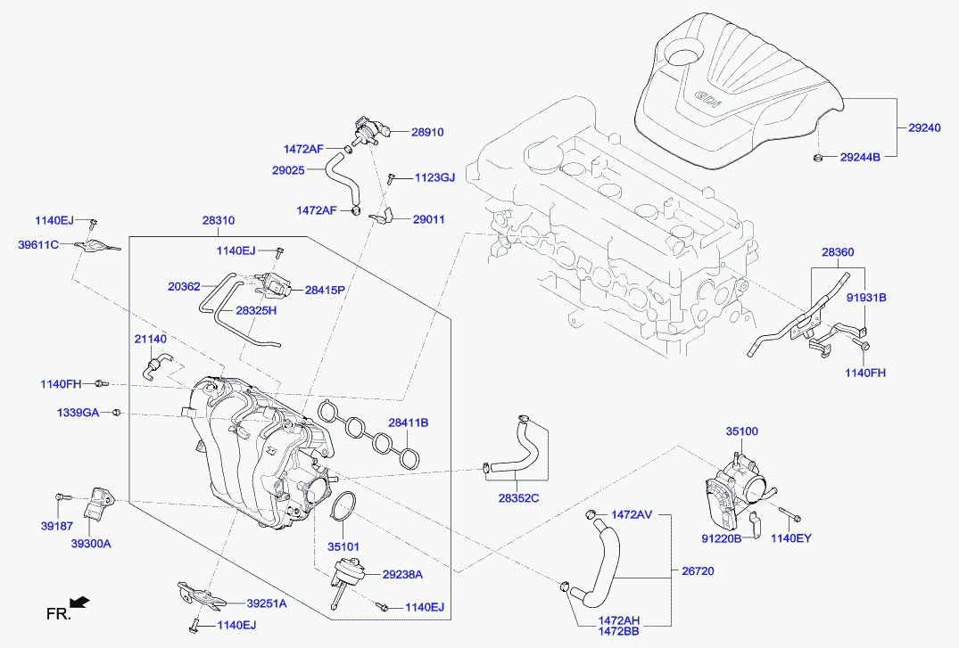 Датчик расхода воздуха для Хендай Велостер 2011-2015