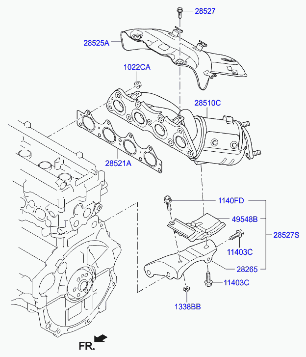 Коллектор выпускной для Хендай Велостер 2011-2015