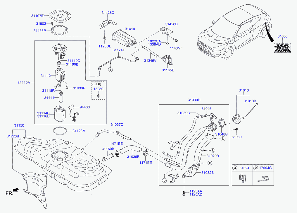 Адсорбер топливный для Хендай Велостер 2011-2015