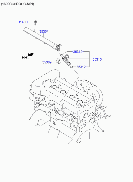 Топливная форсунка для Хендай Велостер 2011-2015