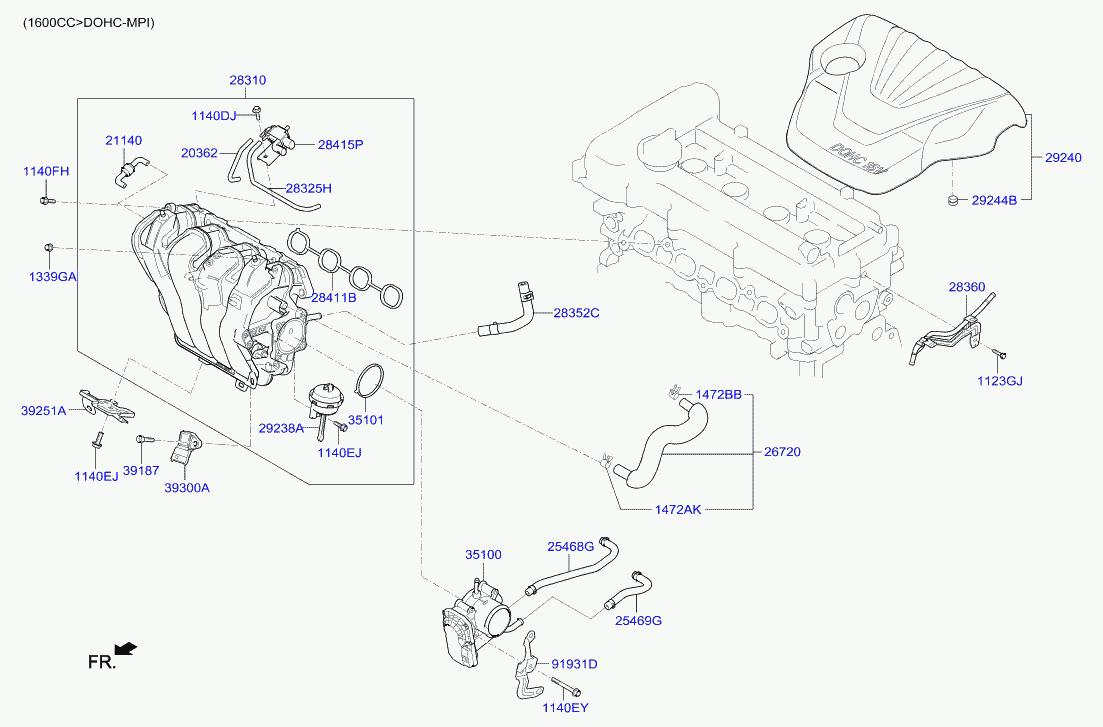 Дроссельная заслонка для Хендай Велостер 2011-2015