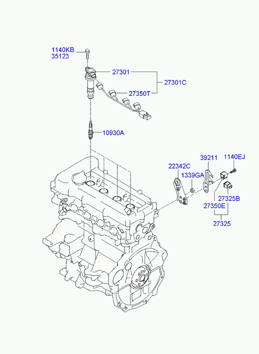 Свеча зажигания для Хендай Велостер 2011-2015