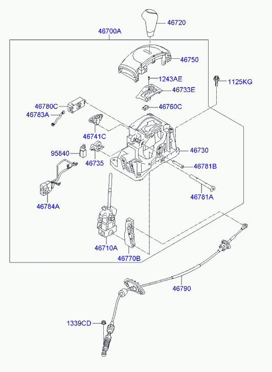 Рычаг переключения скоростей для Хендай Велостер 2011-2015