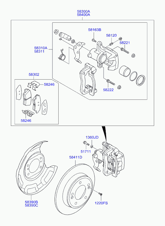 Диск тормозной задний для Хендай Велостер 2011-2015