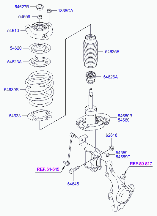 Стойка передняя правая для Хендай Велостер 2011-2015