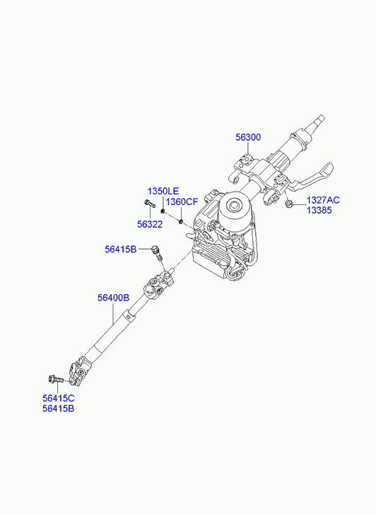 Рулевой вал нижний для Хендай Велостер 2011-2015
