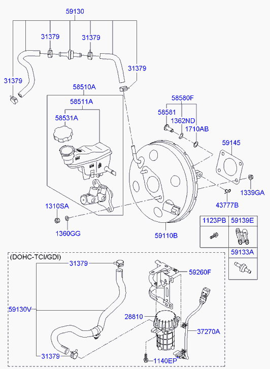 Главный тормозной цилиндр с бачком для Хендай Велостер 2011-2015