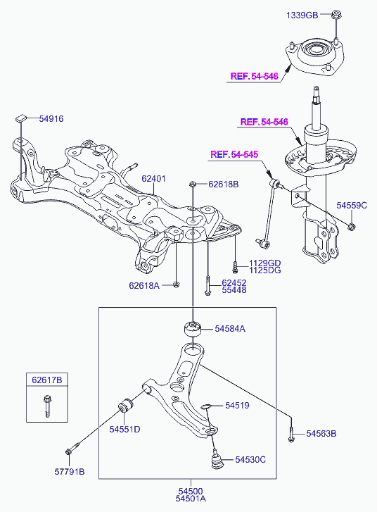 Подрамник передний для Хендай Велостер 2011-2015