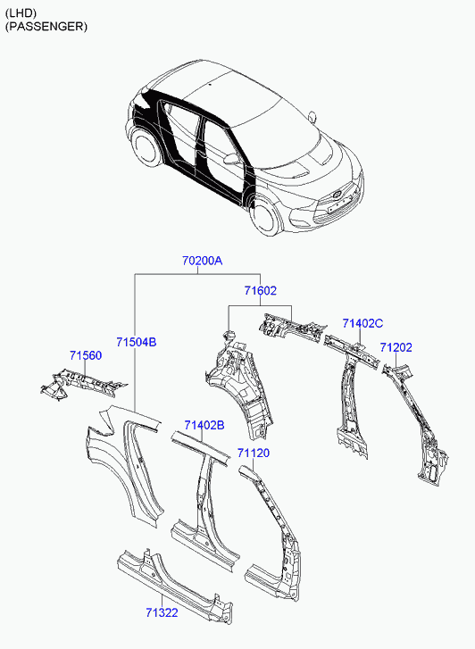 Крыло заднее правое для Хендай Велостер 2011-2015
