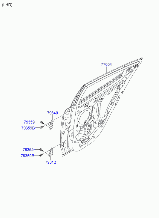 Дверь задняя правая для Хендай Велостер 2011-2015