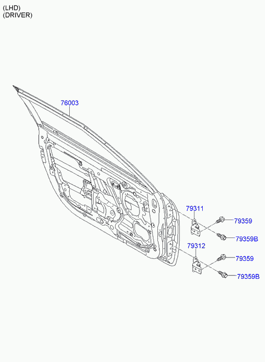 Петля двери передняя левая для Хендай Велостер 2011-2015