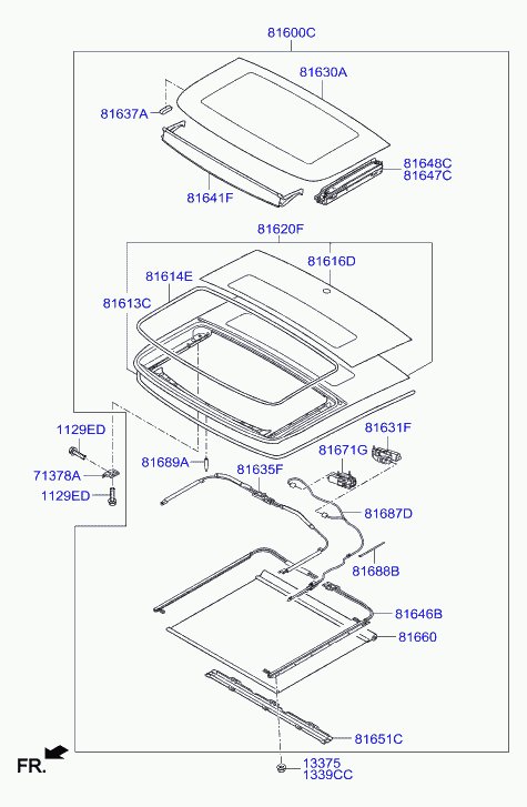 Люк на крыше для Хендай Велостер 2011-2015