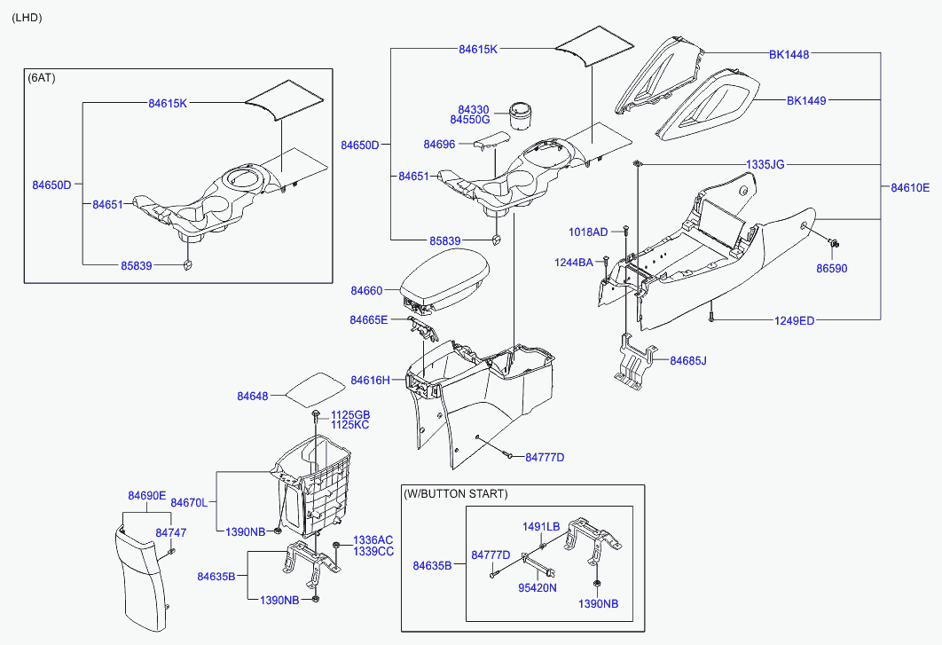 Подлокотник передних сидений для Хендай Велостер 2011-2015