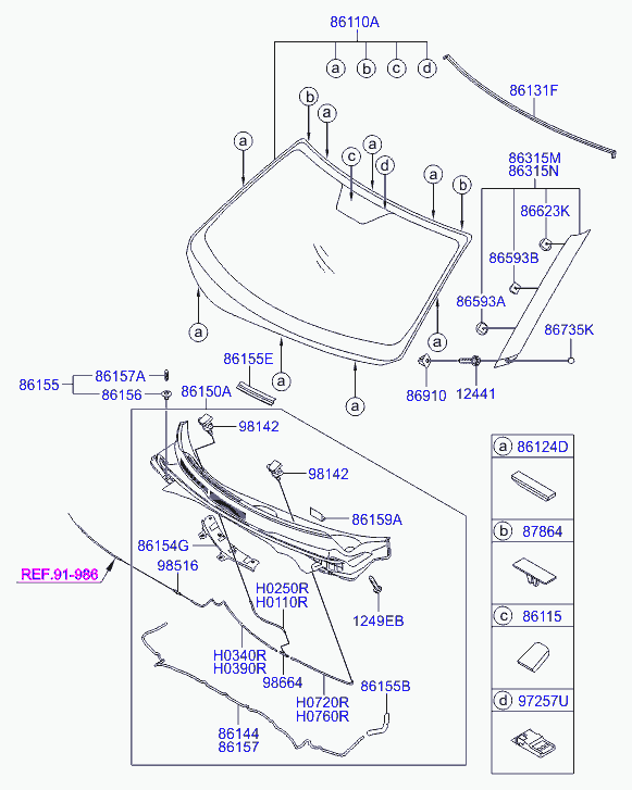 Лобовое стекло для Хендай Велостер 2011-2015
