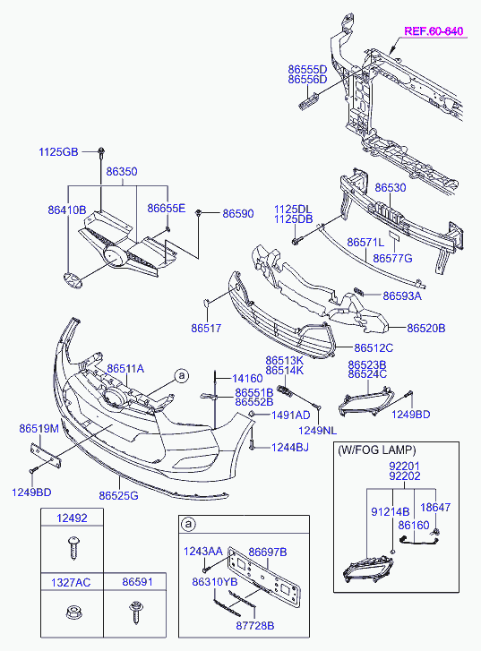Бампер передний для Хендай Велостер 2011-2015