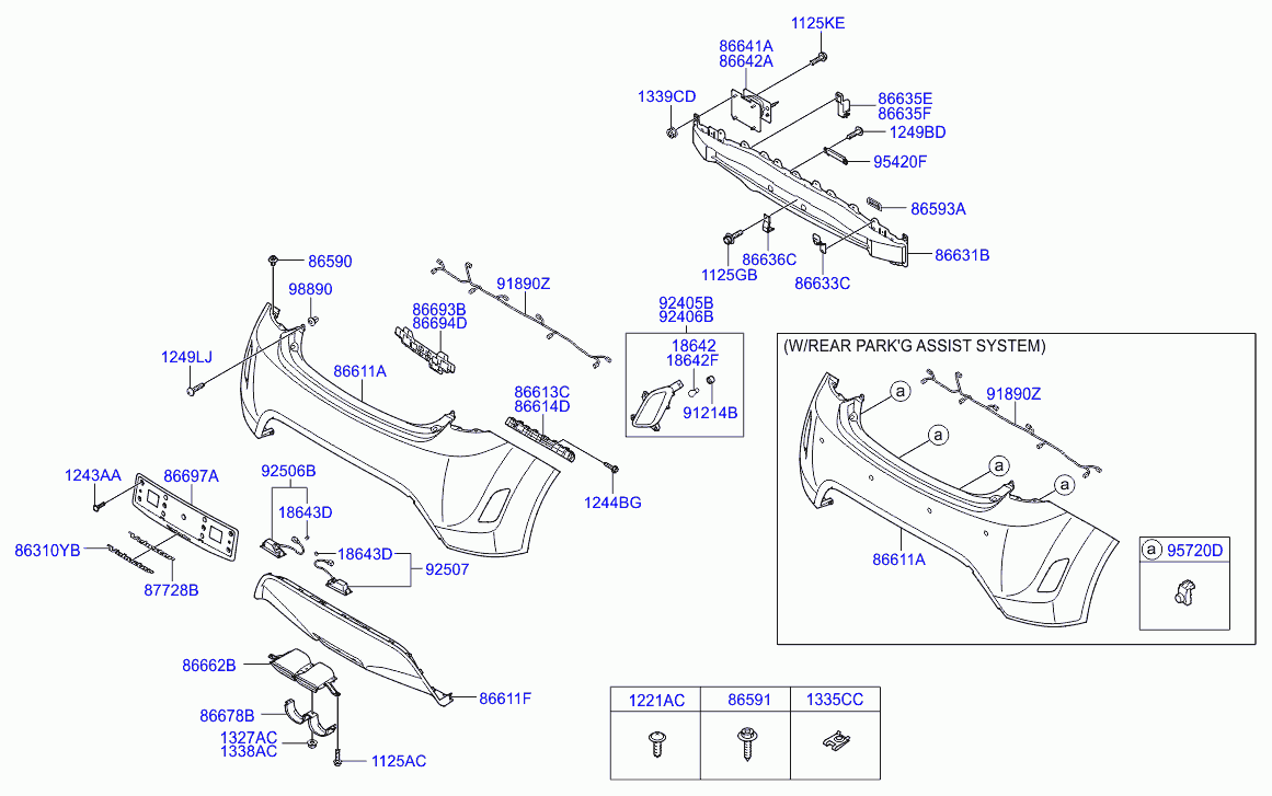 Усилитель заднего бампера для Хендай Велостер 2011-2015
