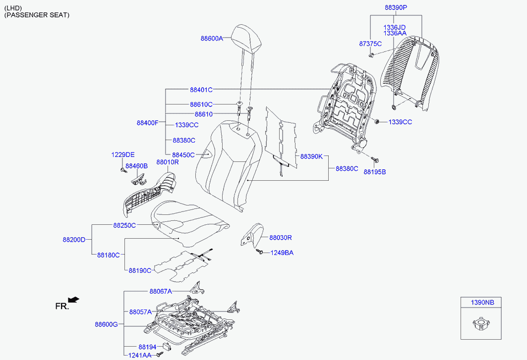 Подушка сиденья водителя для Хендай Велостер 2011-2015