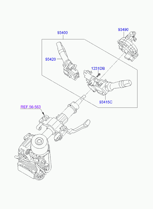 Подрулевой переключатель стеклоочистителя для Хендай Велостер 2011-2015