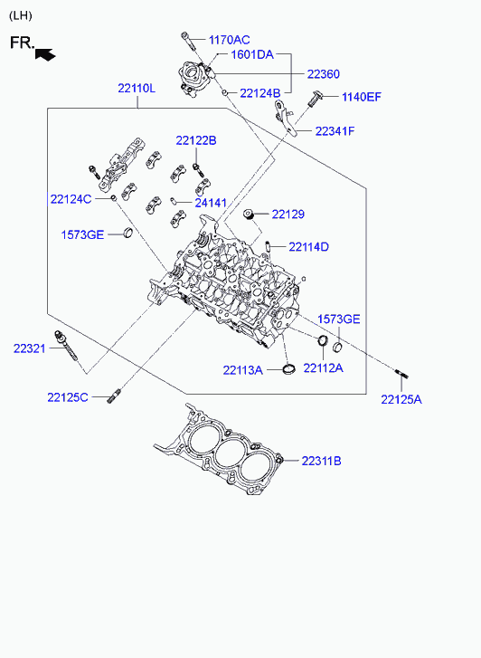 Головка блока цилиндров в сборе для Хендай Генезис 2013-2016