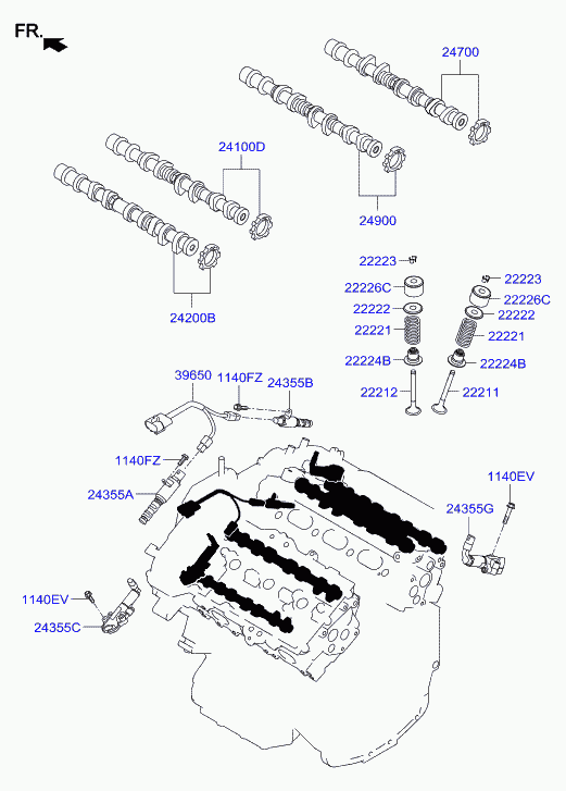 Впускной распредвал для Хендай Генезис 2013-2016