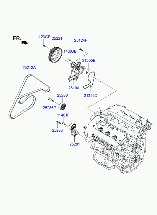 Ролик приводного ремня для Хендай Генезис 2013-2016