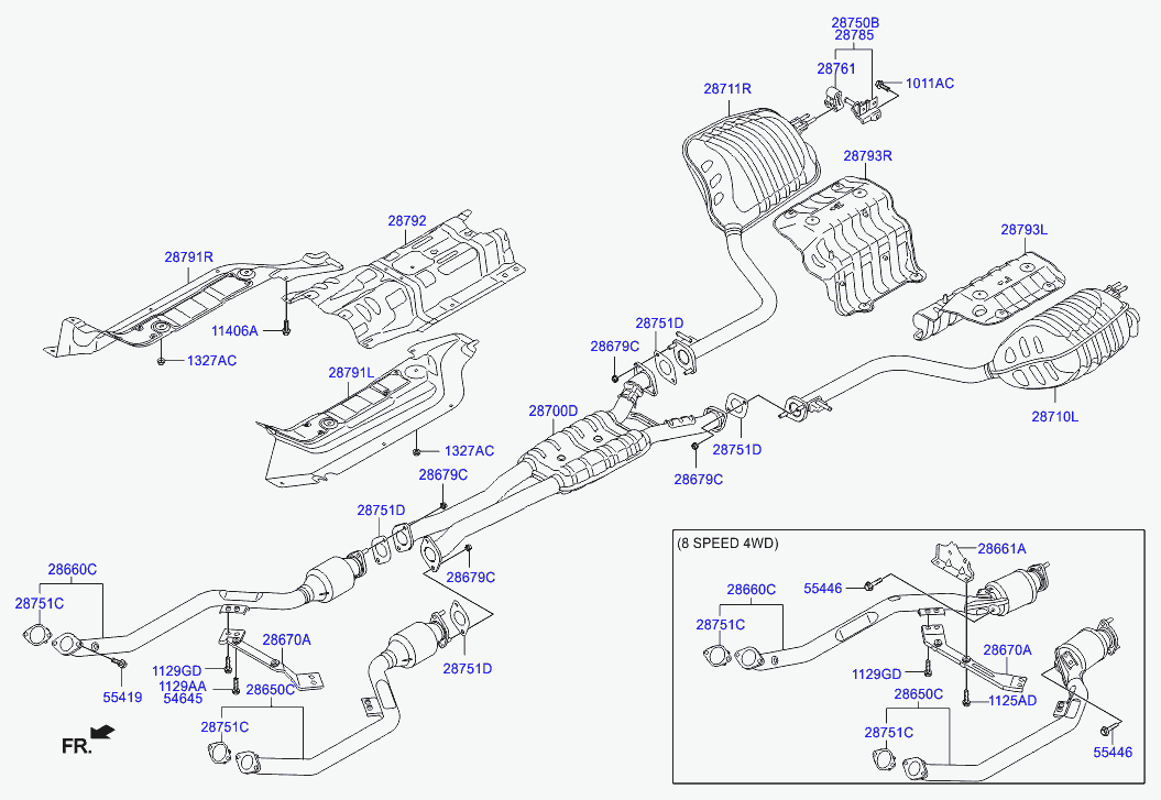 Приёмная труба для Хендай Генезис 2013-2016