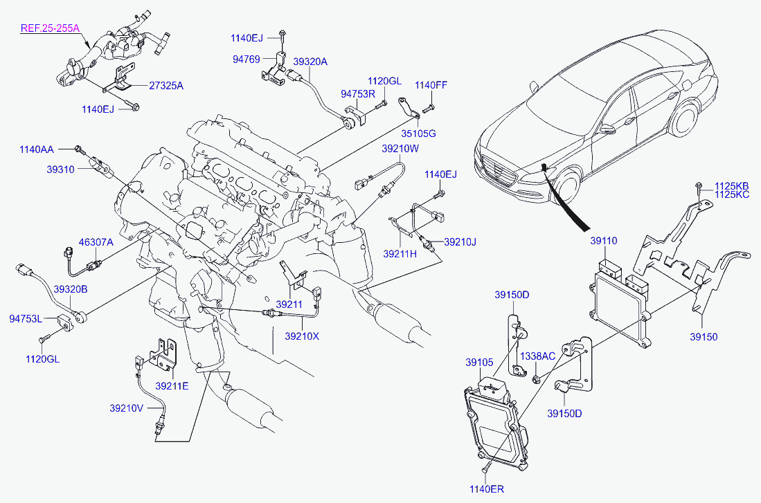 Лямбда зонд для Хендай Генезис 2013-2016