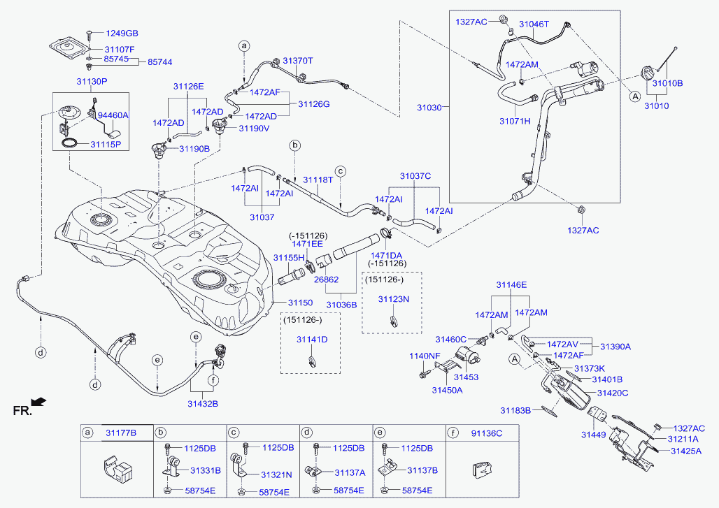 Бак топливный для Хендай Генезис 2013-2016