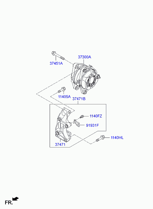 Генератор в сборе для Хендай Генезис 2013-2016