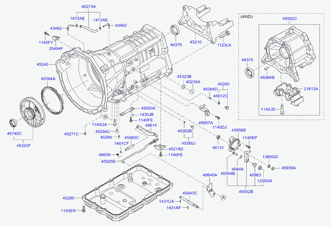 Корпус АКПП для Хендай Генезис 2013-2016