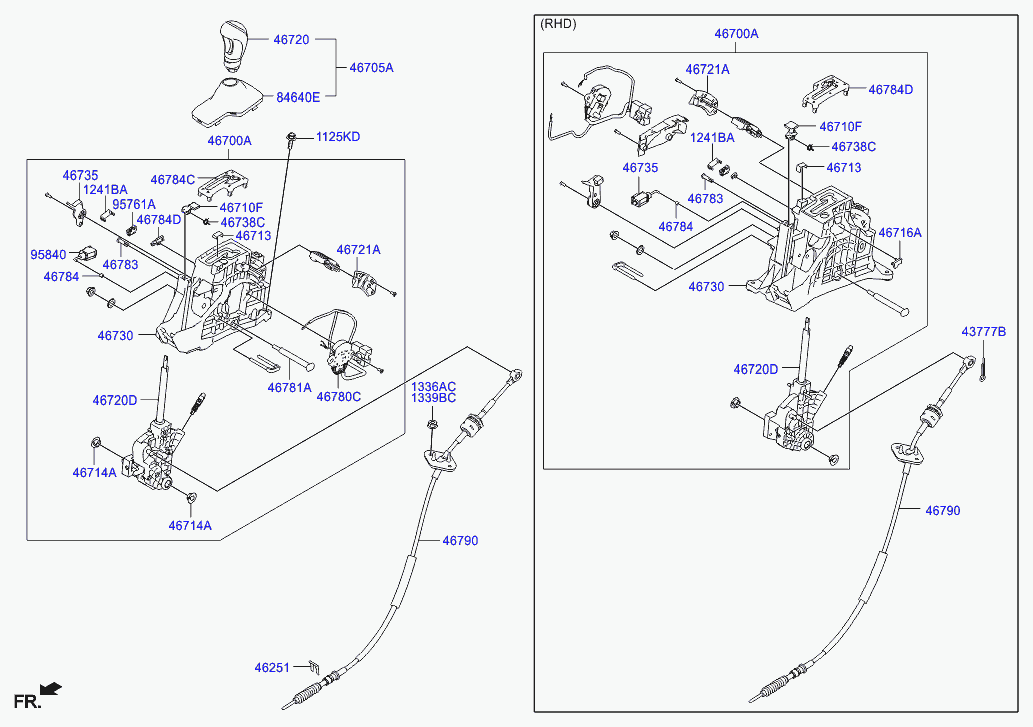 Трос переключения скоростей для Хендай Генезис 2013-2016 