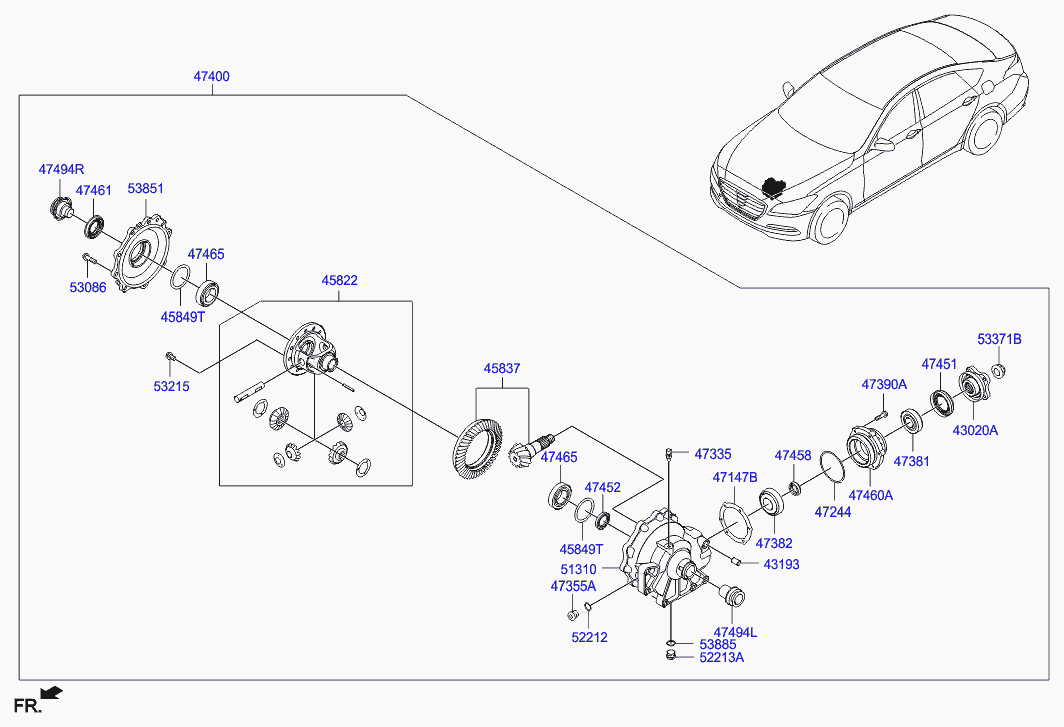 Дифференциал для Хендай Генезис 2013-2016